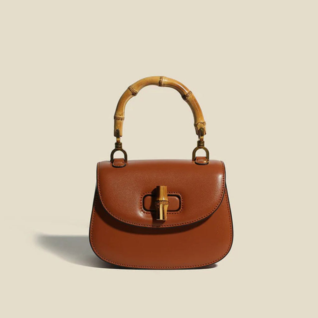 Valentina Bamboo Accent Leather Handbag