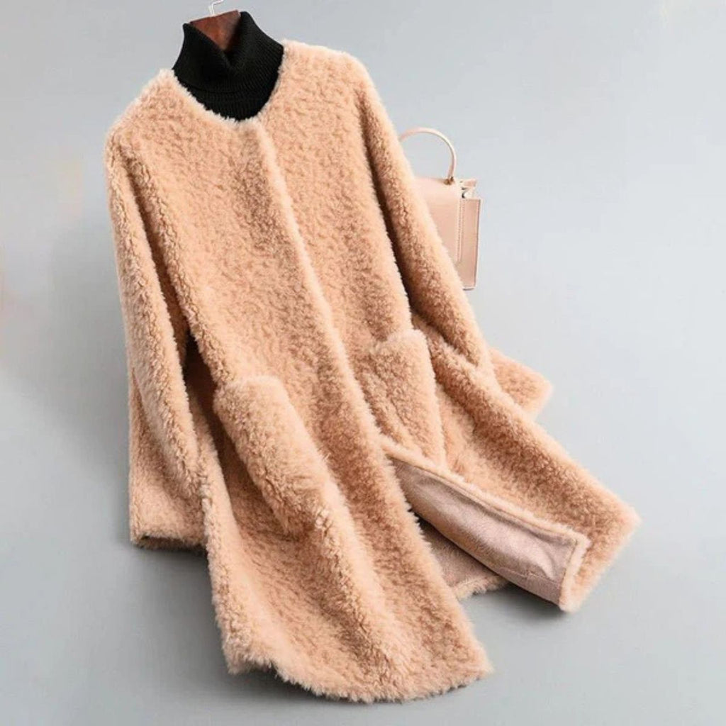 Olivia Couture Shearling Wrap Coat