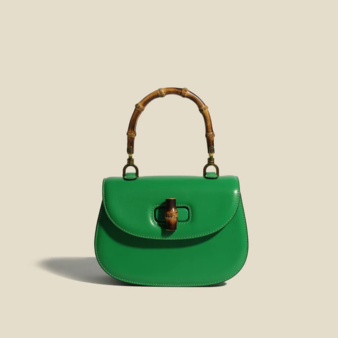 Valentina Bamboo Accent Leather Handbag