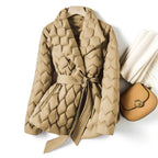 Isabella Belted Quilted Down Coat