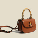 Valentina Bamboo Accent Leather Handbag