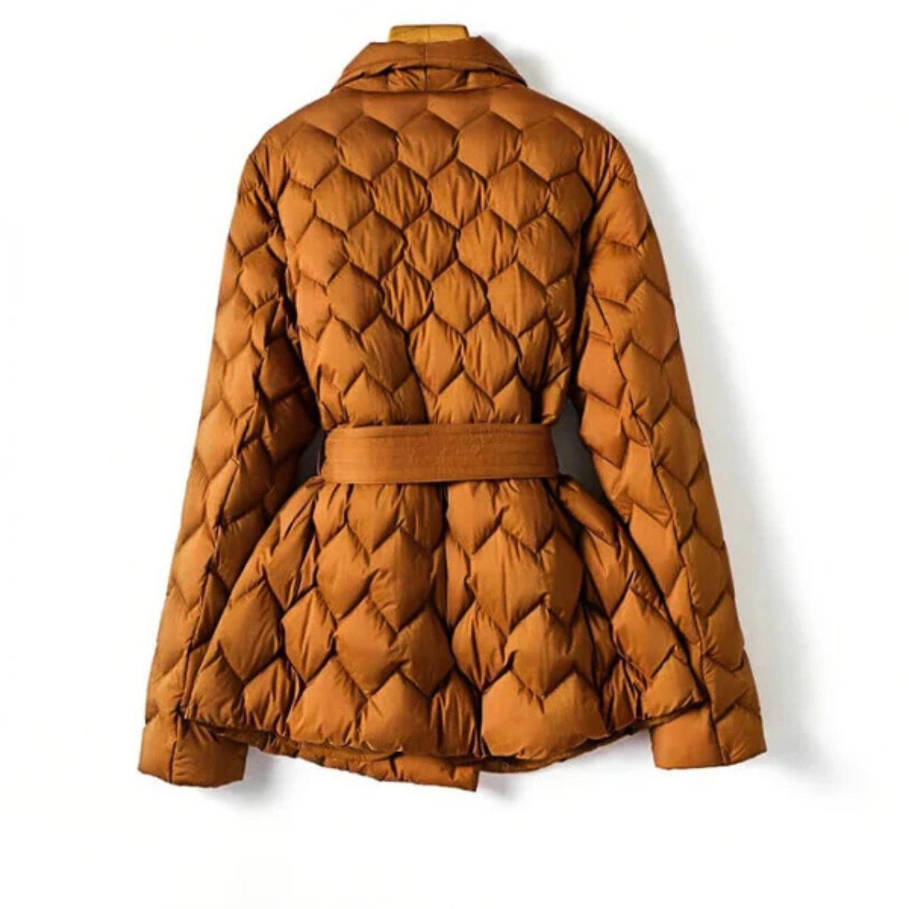 Isabella Belted Quilted Down Coat
