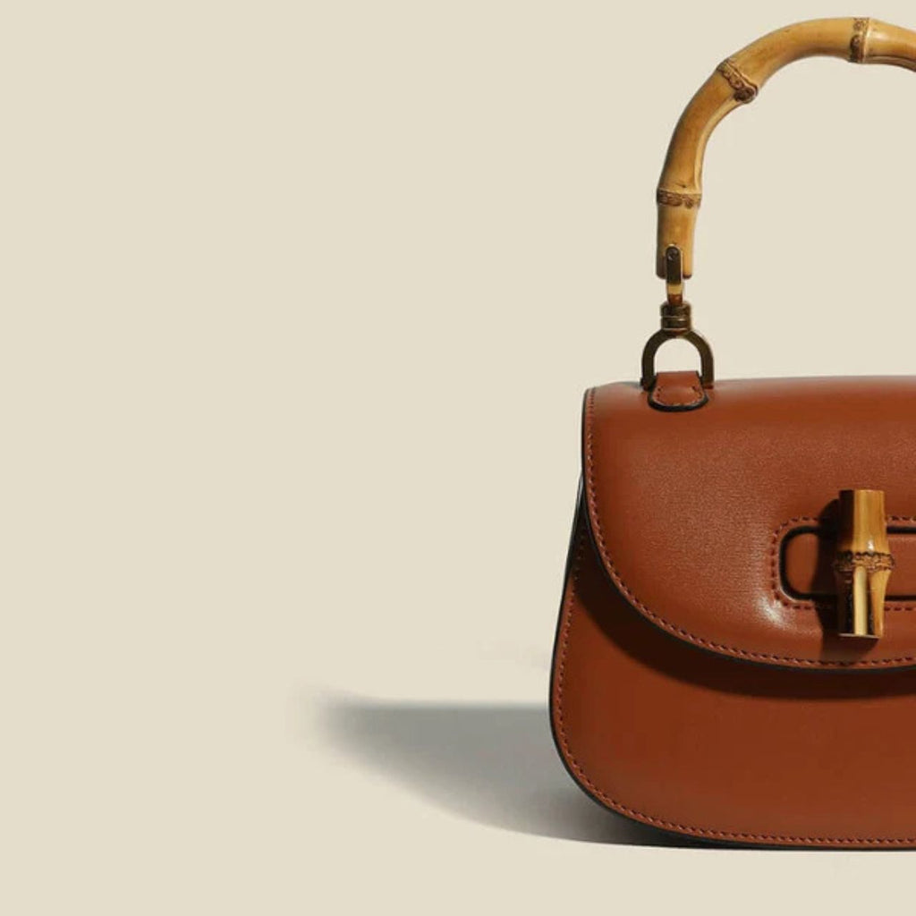 Valentina Bamboo Accent Leather Handbag