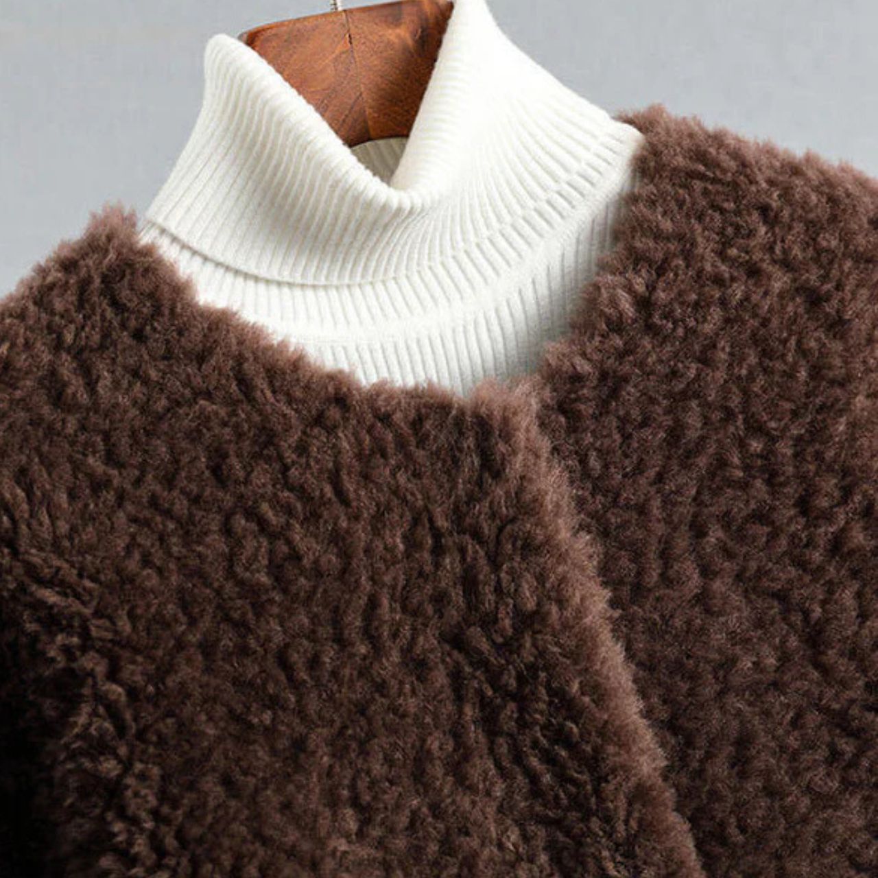 Olivia Couture Shearling Wrap Coat