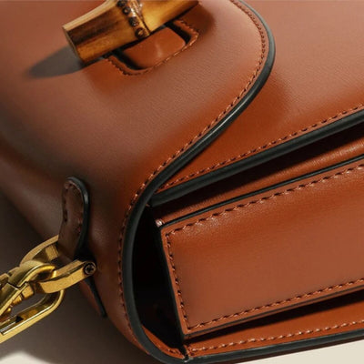 Valentina Bamboo Accent Leather Handbag