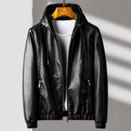 Leather Jacket with Aspen Hood Design