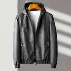 Leather Jacket with Aspen Hood Design